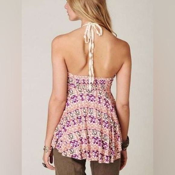 Free People XS Print Halter Tank Top - Picture 2 of 8